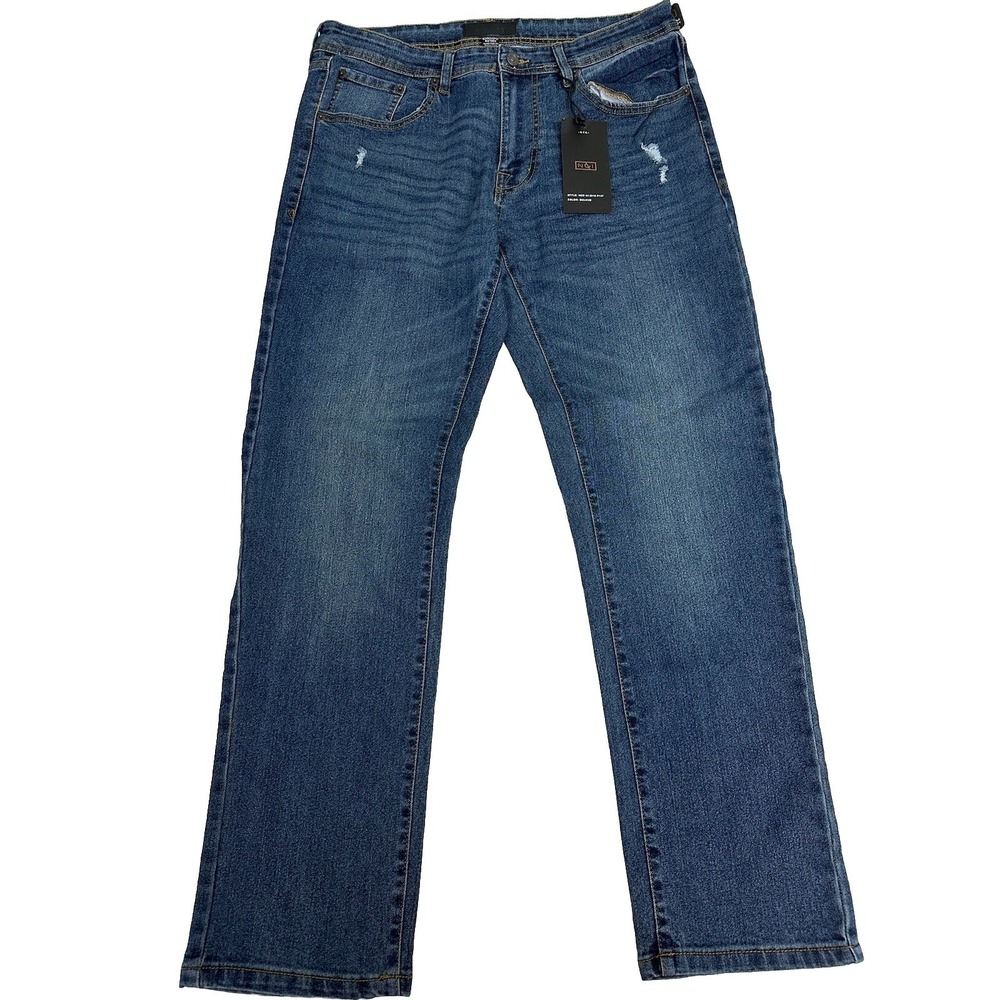 New Nickel & Iron Men's Modern Slim Fit Premium Stretch Blue Jean Size 38X32